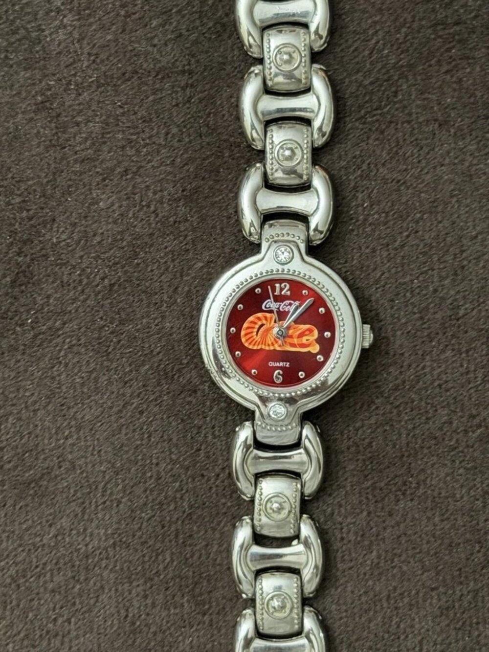 Coca-Cola Women's Quartz Analog Stainless Steel Bracelet Watch Red Logo Dial